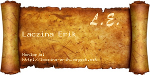 Laczina Erik névjegykártya
